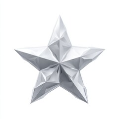 Fototapeta premium Silver Faceted Geometric Star 3D Render