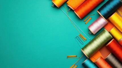 Colorful sewing thread and accessories