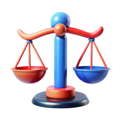 Colorful 3D Balance Scale isolated on transparent background Remove png