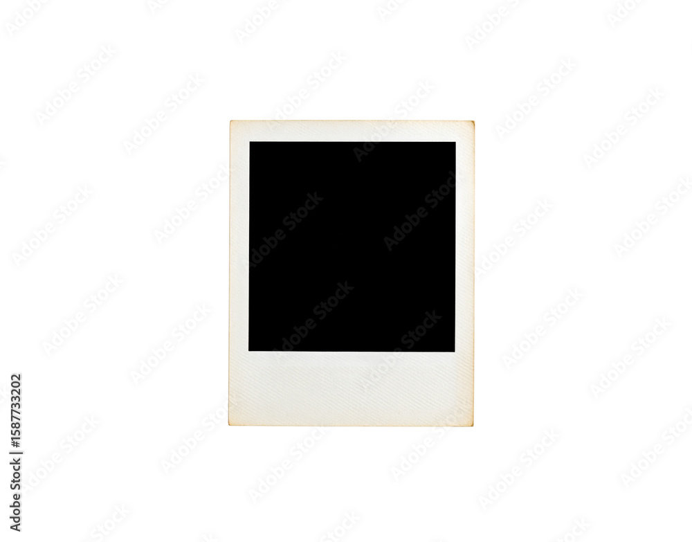 Aufkleber aged blank instant photo frame with a classic square format and textured border.