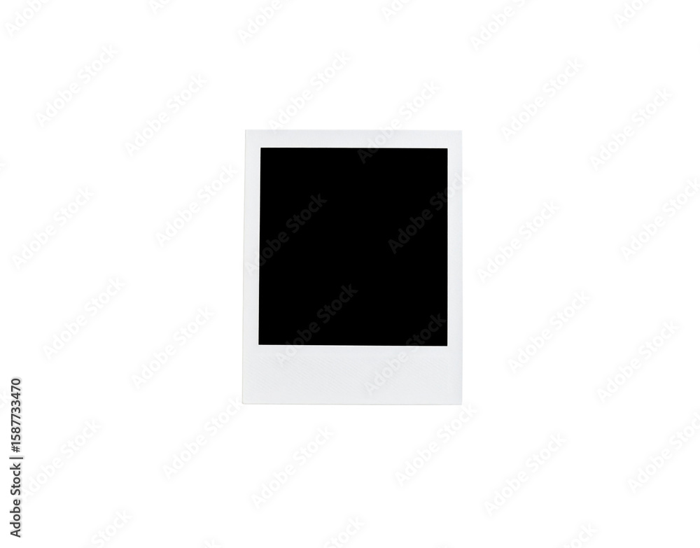 Poster blank white instant photo frame with a classic retro style and empty square center.