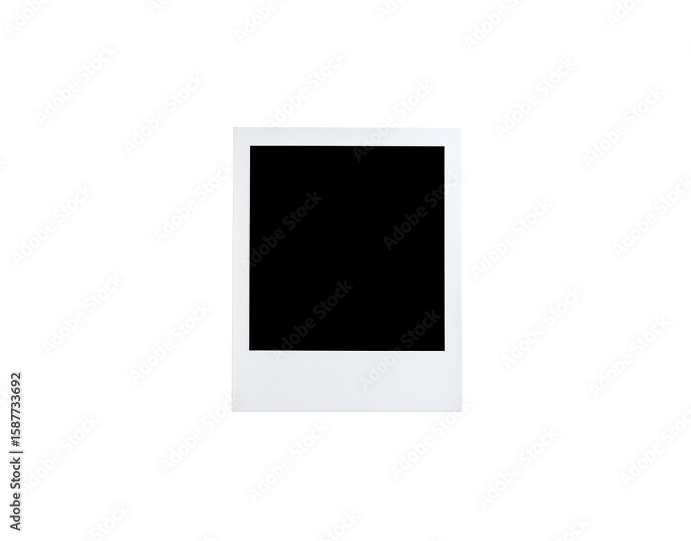 Poster blank white instant photo frame with a classic square format and empty center for your image.