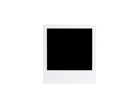 Blank white instant photo frame with a classic square format and thick bottom border 1.