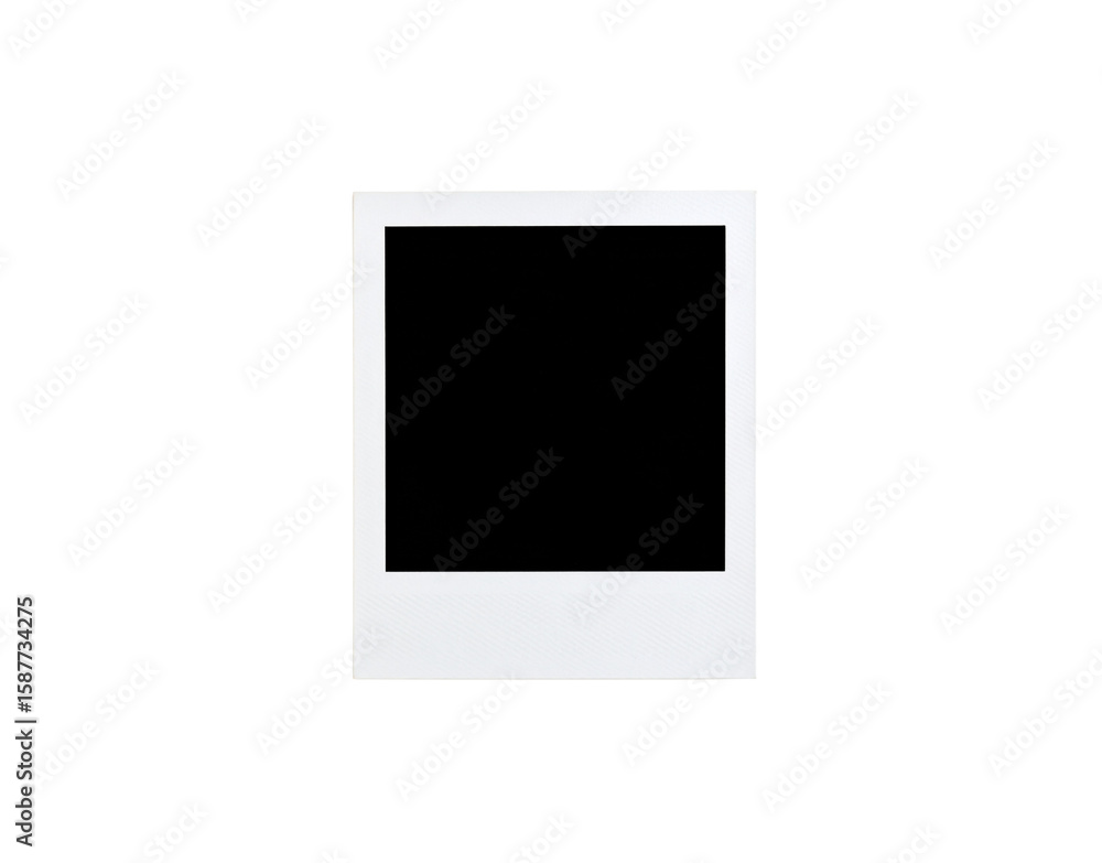 Poster blank white instant photo frame with a classic textured border and empty space.
