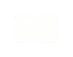 Blank white ticket stub with scalloped perforated edges.