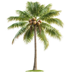 Coconut tree isolated white background