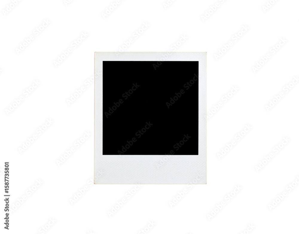 Poster classic blank instant photo frame with a textured white border and empty space.
