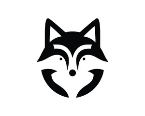 Stylized wolf head vector illustration minimalist design