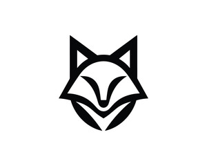 Minimalist fox head vector icon minimalist