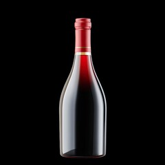 Elegant Red Wine Bottle Isolated On Black Background Perfect For Beverage, Celebration, And Fine Dining Stock Photography