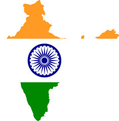 Map of India with Indian Flag Design