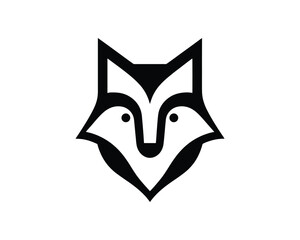 Fototapeta premium Bold Minimalist fox head vector icon design