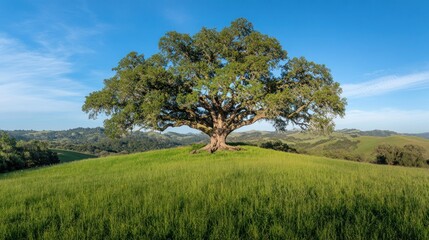 Large tree in grassy landscape