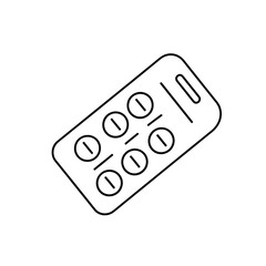 Pill Pack Outline Icon for Medical or Pharmaceutical Design Projects