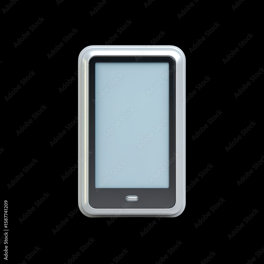 Poster modern smartphone with sleek design and clear touchscreen display on a dark background, showcasing t