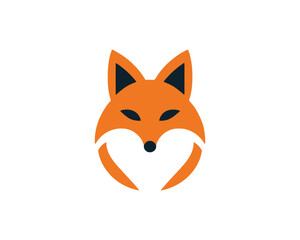 Minimalist fox head vector graphic