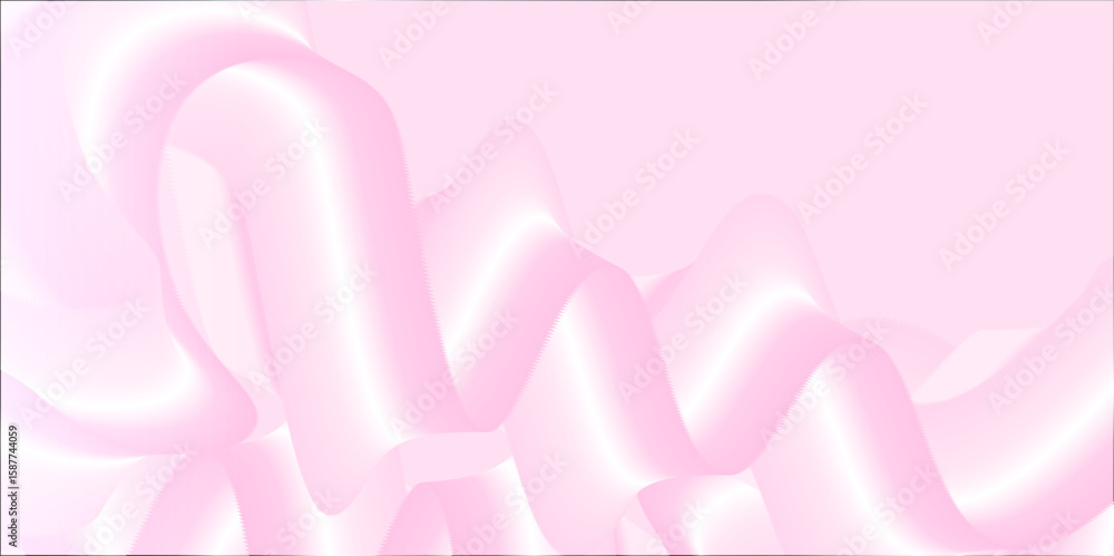 Poster abstract design with flowing wave-like patterns in various shades of pink, the gradients create a so