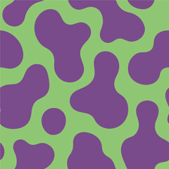 Eye-catching background texture with a repeating pattern of purple amorphous forms and a lime green backdrop, suitable for designs that need a bold and modern touch.