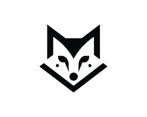 Fototapeta premium Minimalist fox head symbol vector illustration