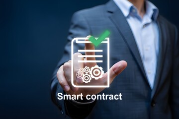 Smart contract automation, secure digital agreement, blockchain business transaction, decentralized finance, AI-powered contract execution, cloud-based legal document verification.