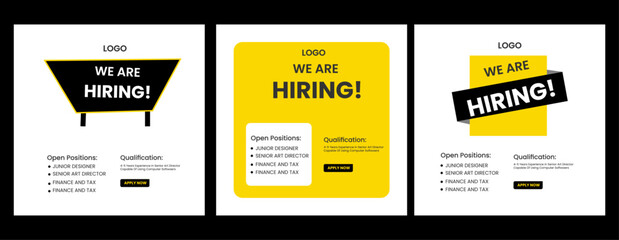 We are hiring job vacancy social media post or square web banner template design  We are hiring social media post medical specialist doctor nurse banner template. We are hiring or job vacancy social m