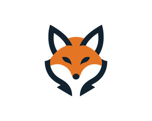 Sleek Minimalist fox head vector logo design