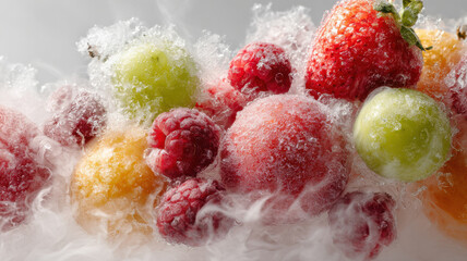 Liquid nitrogen freezing fruits to preserve nutrients