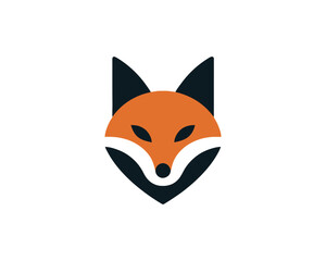 Obraz premium Minimalist geometric fox head vector illustration for modern branding