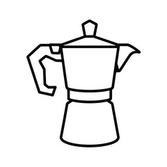 Simple Line Art Illustration of a Moka Pot for Coffee Brewing