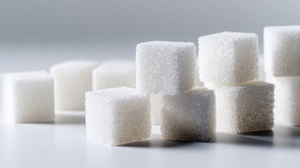 Sugar cubes arranged from mess to order