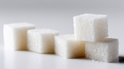 Sugar cubes arranged from mess to order