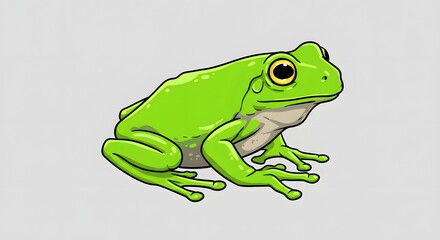 Cartoon Green Frog Illustration