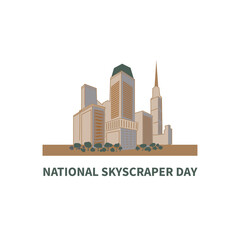 National Skyscraper Day. Flat style vector illustration good for national skyscraper day celebration on 3 Septembe