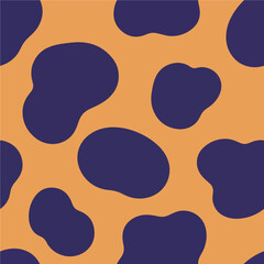 Seamless vector pattern that features smooth, rounded amoeba-like shapes scattered on a peach background. Ideal for fabric, wrapping, and digital backgrounds.