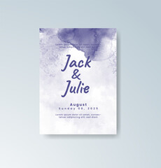 Wedding invitation with abstract watercolor background