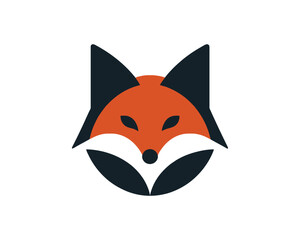 Obraz premium Geometric fox face logo design minimalist vector emblem