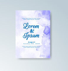 Wedding invitation with abstract watercolor background