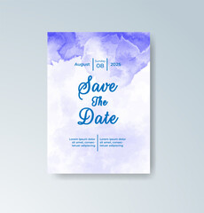 Wedding invitation with abstract watercolor background