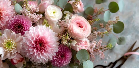 Pink flower bouquet arrangement