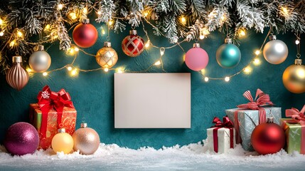 Elegant Christmas Decoration with Blank Space for Custom Message