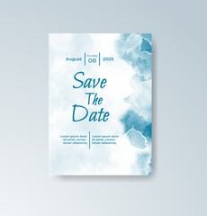 Wedding invitation with abstract watercolor background