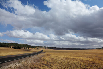 Road  and the cloudy sky