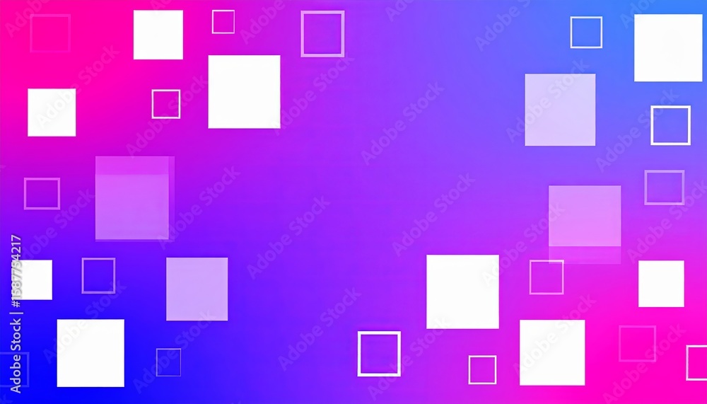 Poster a vibrant, abstract geometric pattern of colorful squares creates a dynamic digital art backdrop wit