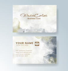 Beautiful business card template with watercolor