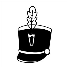 marching band hat silhouette icon design