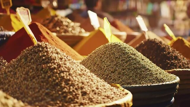 Aromatic Spices at a Vibrant Market