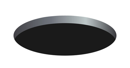 Black round hole.Hole in the ground. Golf hole symbol.Vector illustrations eps 10