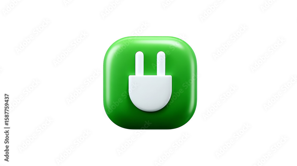 Poster green and white concentric circle button, a modern design element for interactive interfaces