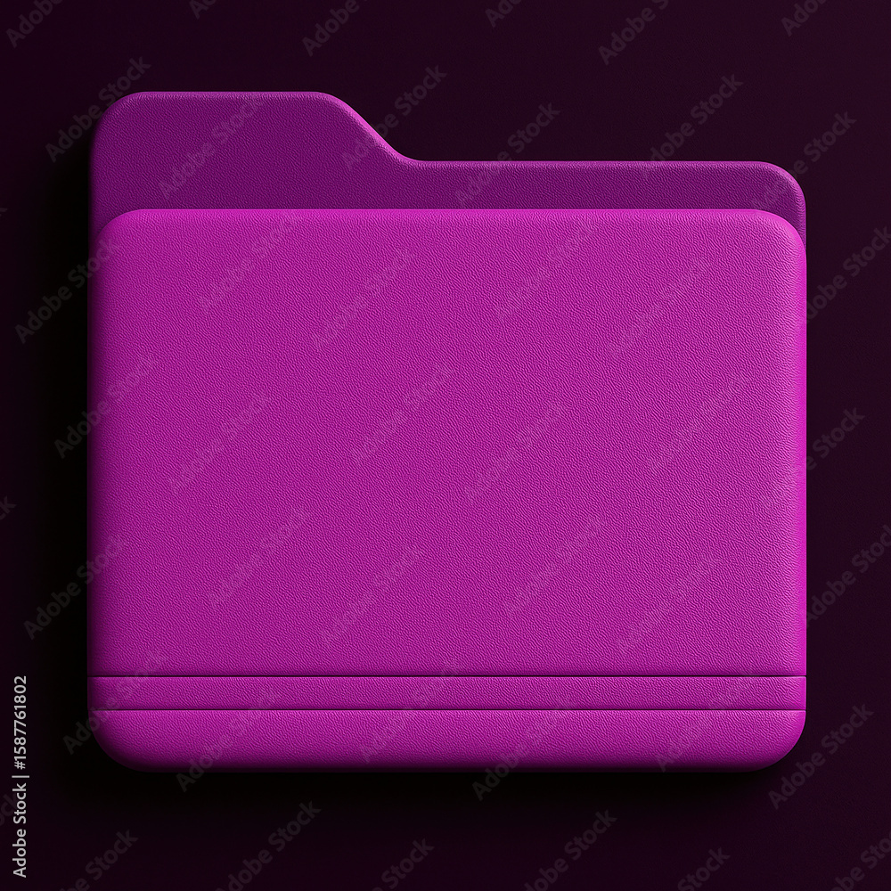 Fototapete a 3d rendered purple folder icon on a dark purple background symbolizing data storage and organizati