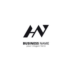 Modern HN Letter Logo with Geometric Shapes. Bold and Minimal Tech Brand Identity Design.